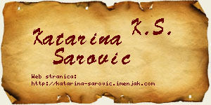 Katarina Šarović vizit kartica